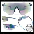 thumbnail image 3 of Photochromic Clear to Dark Mirrored Sport Shield Wrap Rimless Sunglasses [Slate Blue - Purple Mirror], 3 of 9