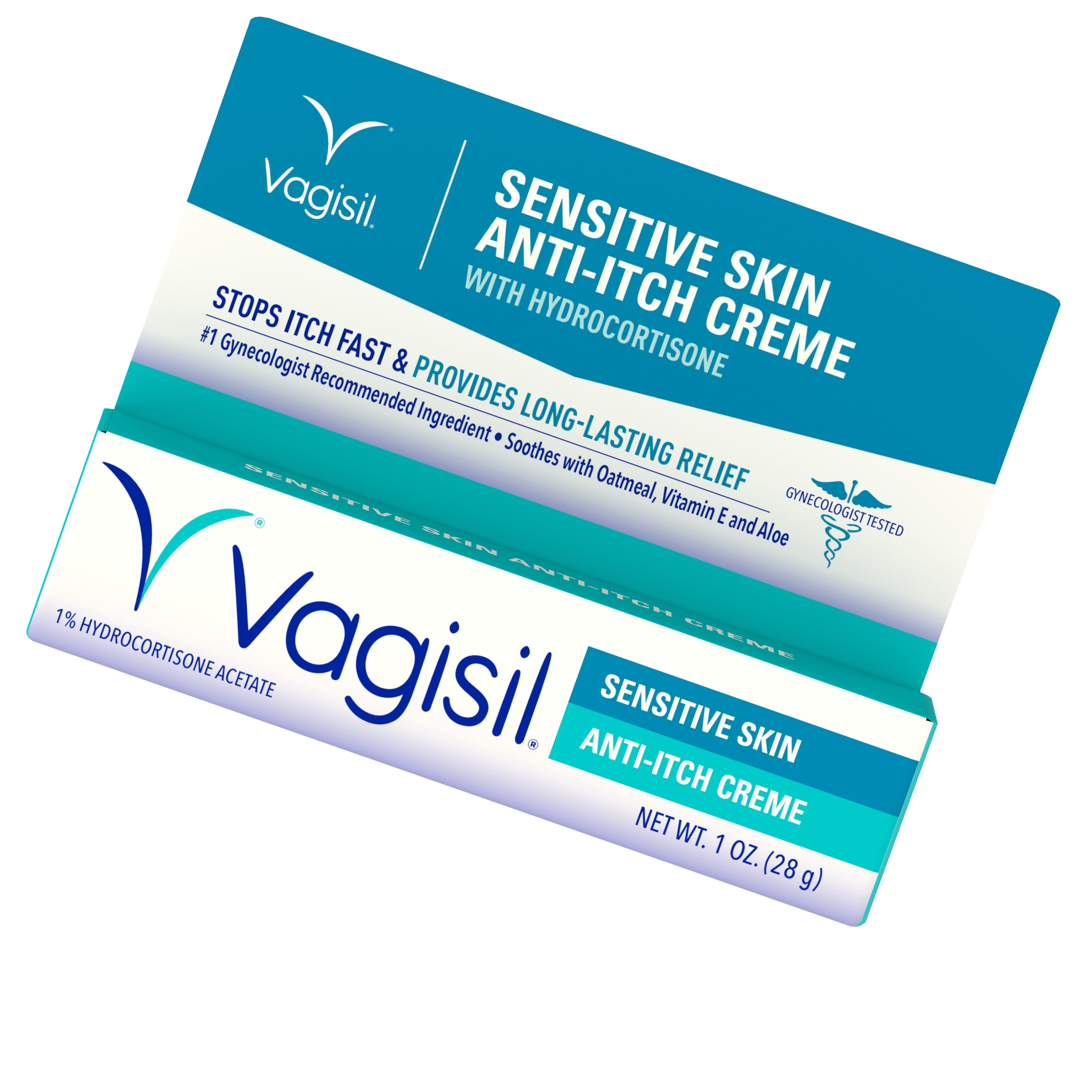 (3 pack) Vagisil Sensitive Skin Anti-Itch Cream for Women, with Hydrocortisone, Helps relieve Yeast Infection Irritation, Soothes & Cools, 1oz