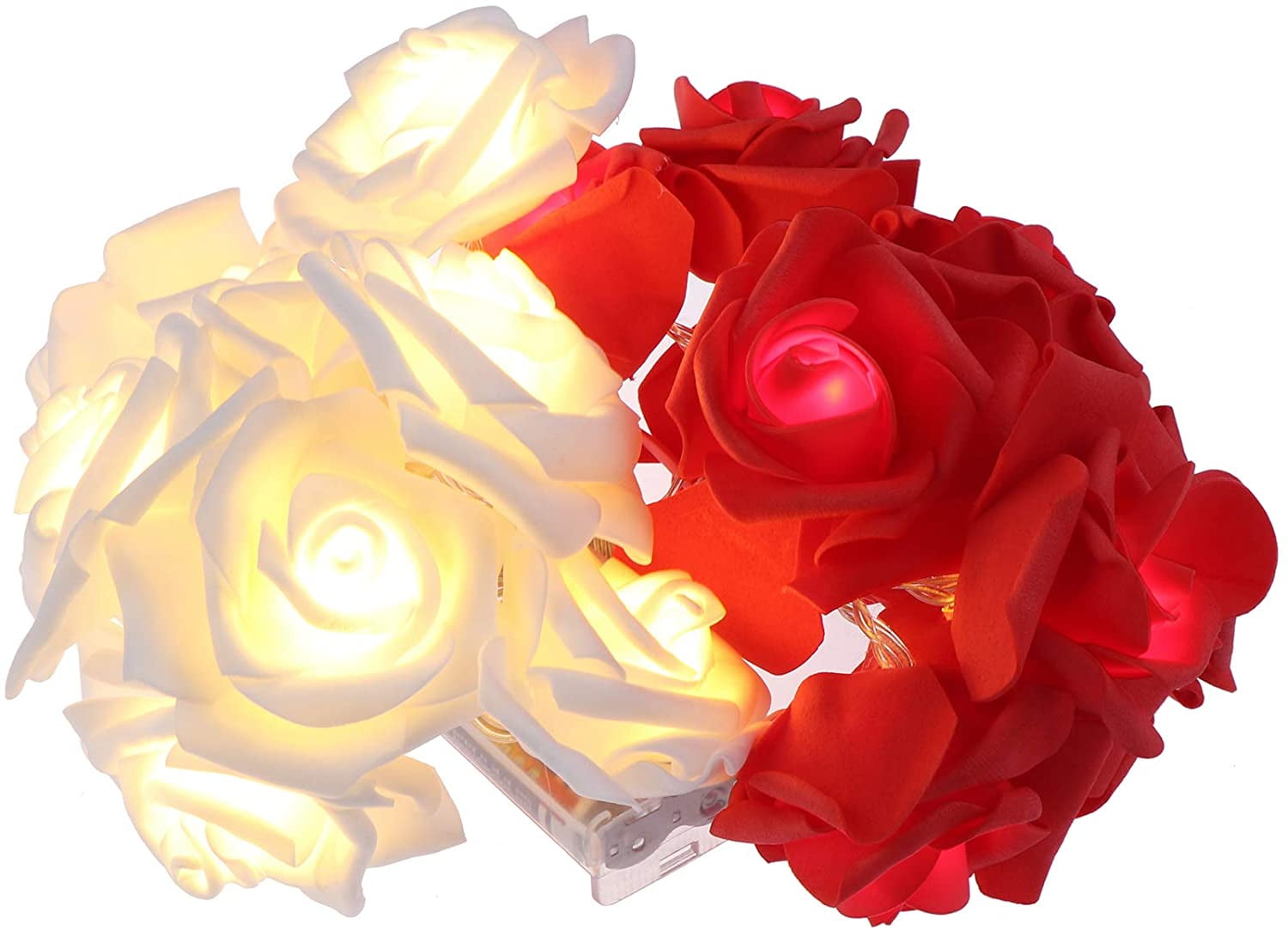 9 8ft 20 Led Rose Flower String Lights Diameter 5cm Battery Operated Large Rose Flower String For Party Birthday Wedding Home Garden Festival Indoor Outdoor Decor Walmart Com