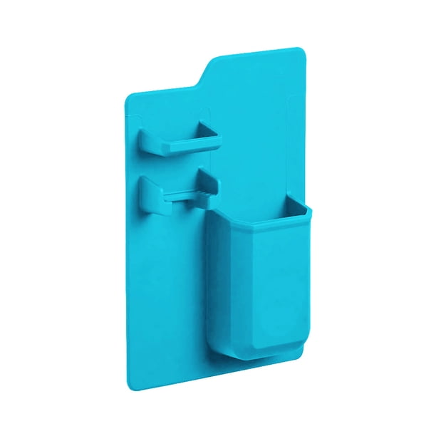 Soporte para cepillo de dientes Caja de almacenamiento de pasta de dientes de silicona montada en la pared Estante para afeitadora de baño, Azul sidaley HA003970-03