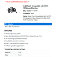 thumbnail image 2 of A/C Clutch - Compatible with 1994 - 1996 Jeep Cherokee 1995, 2 of 2