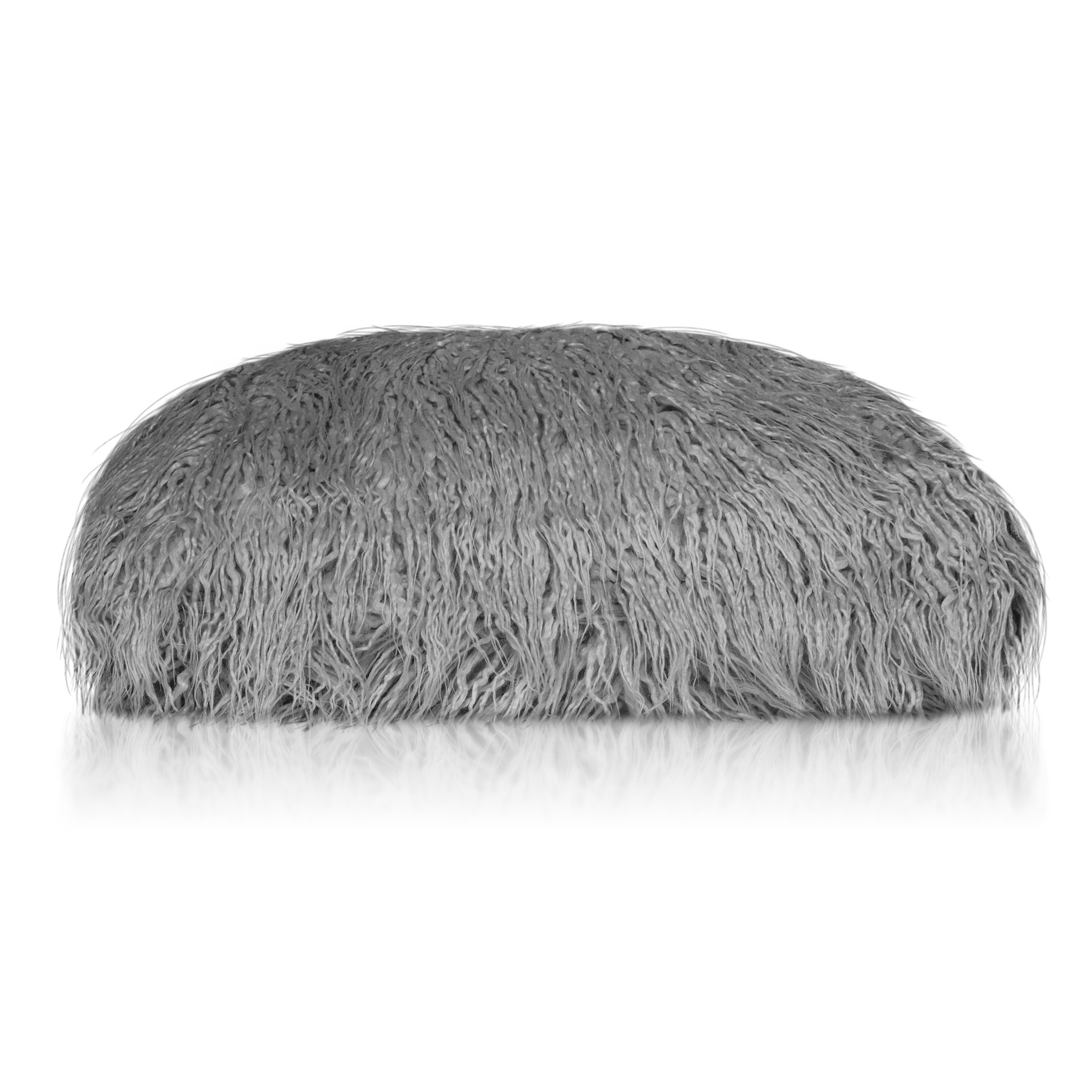 Better Homes & Gardens Feather Filled Velvet Square & Mongolian Faux Fur Oblong Decorative Throw Pillows, Blush & Gray, 2 Piece Set