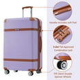 thumbnail image 3 of 3 Piece Modern Hardshell Luggage, Lightweight Expandable Luggage Set of 3 with 8 Double Spinner Wheels, TSA Lock, 20"/24"/"28"Suitcase Set for Travel and Storage, Purple, 3 of 9