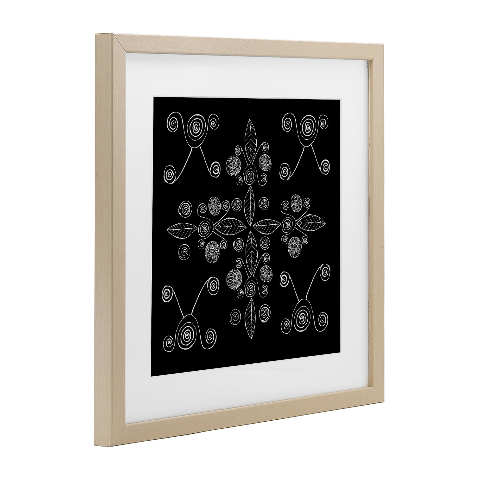 Stupell Industries Geometrics & Leaf Fractals Birch Framed Print Under Glass, design by El Perkin