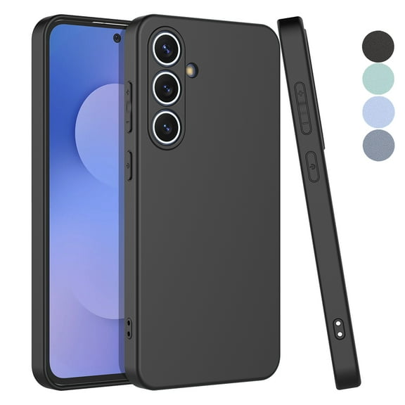 For Samsung Galaxy S25 FE Case, Liquid Silicone Phone Case for Samsung Galaxy S25 FE, Ebizware Shockproof Full-Body Protective Rugged Rubber Slim Cover with Microfiber Lining - Black