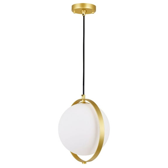 CWI Lighting Da Vinci 1 Light Contemporary Metal Mini Pendant in Brass