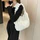 thumbnail image 5 of Bolso de mano esponjoso para mujer bolso de mano de felpa de gran capacidad bolso de compras informal, 5 of 9