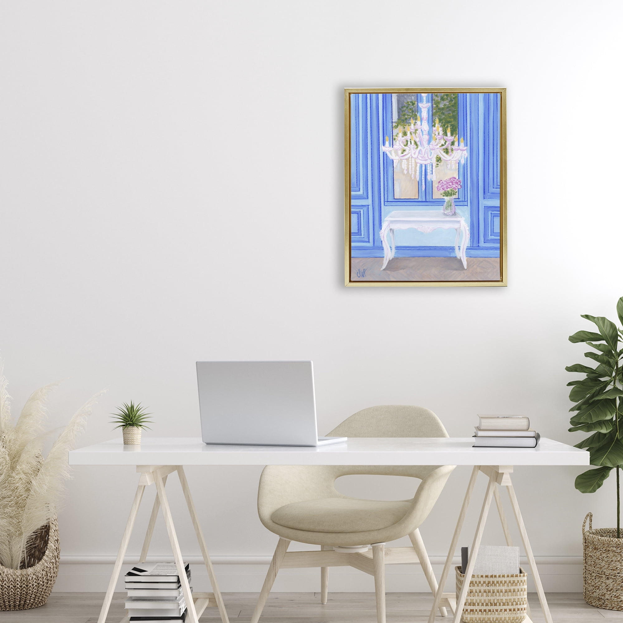 Stupell Industries French Window Architecture Gold Framed Floater Canvas Wall Art, design by Sarah Waldron Kimball