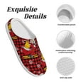 thumbnail image 5 of Haiem Vintage Santa Skiing Red Plaid Print Women's Fuzzy Memory Foam House Slipper Cozy Home Footwear Non-slip Winter Slippers-35/36, 5 of 7