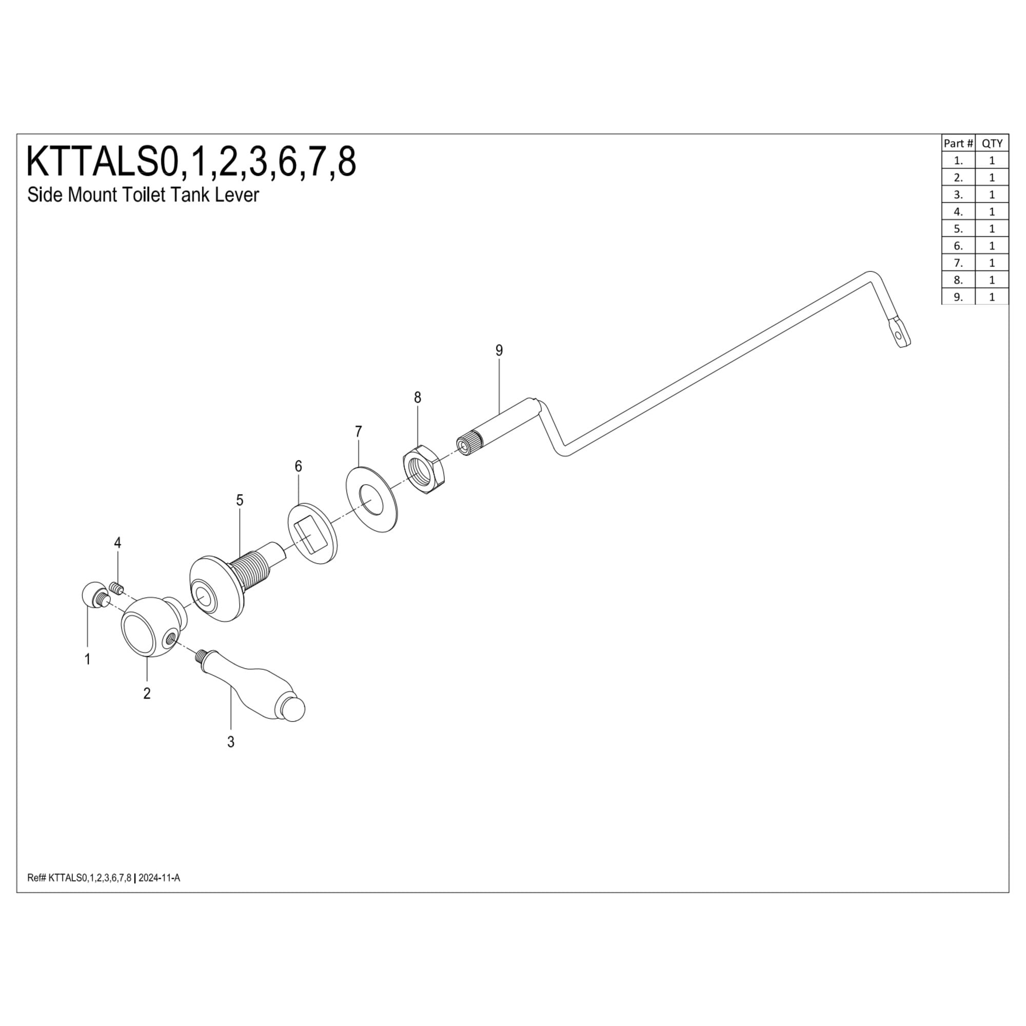 Kingston Brass KTTALS3 Tudor Side Mount Toilet Tank Lever in Antique Brass