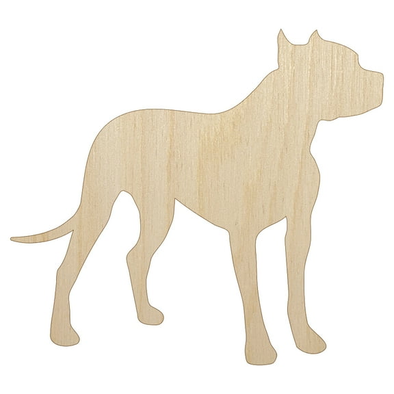 American Pit Bull Terrier Dog Solid Wood Shape Unfinished Piece Cutout Craft DIY Projects - 4.70 Inch Size - 1/8 Inch Thick