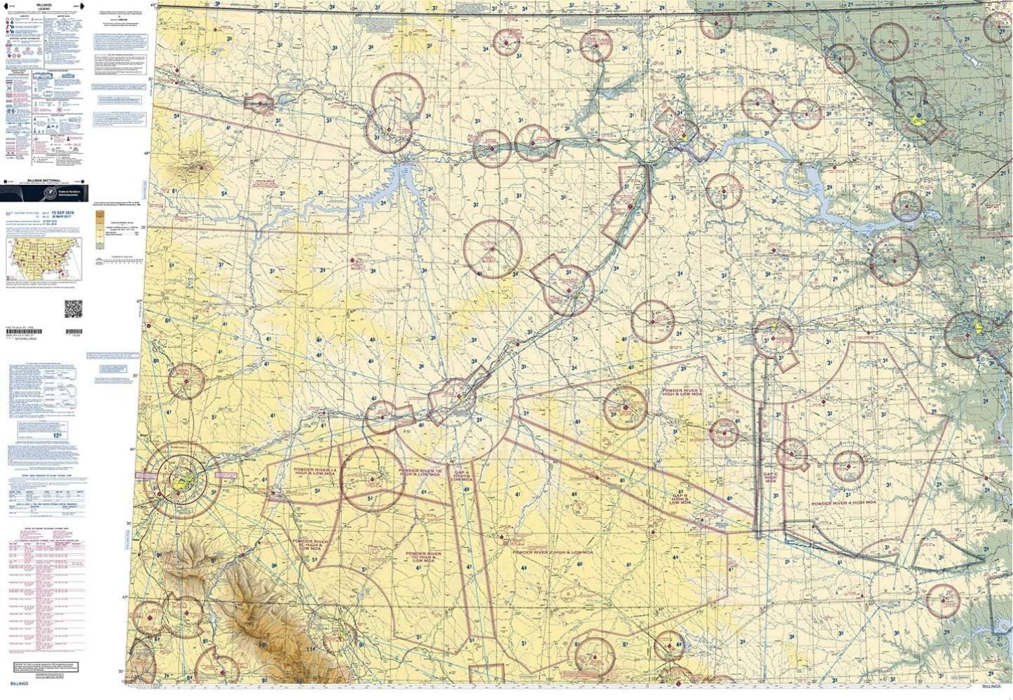 FAA Chart VFR Sectional BILLINGS SBIL (Current Edition)
