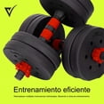 thumbnail image 3 of Kit de Mancuernas Regulables de 15 KG - Juego de Pesas Ajustables para Musculaci&oacute;n y Entrenamiento de Fuerza - Barra Conectora - Gimnasio en Casa - Set de pesas, 3 of 7