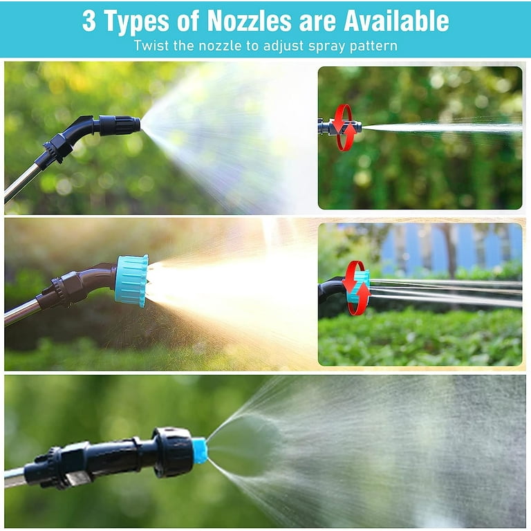 Battery Powered Sprayer Wand 23.6inch Electric Sprayer Telescopic Watering Wand with Hose Rechargeable and Portable Spray Wand for Gardening 5M
