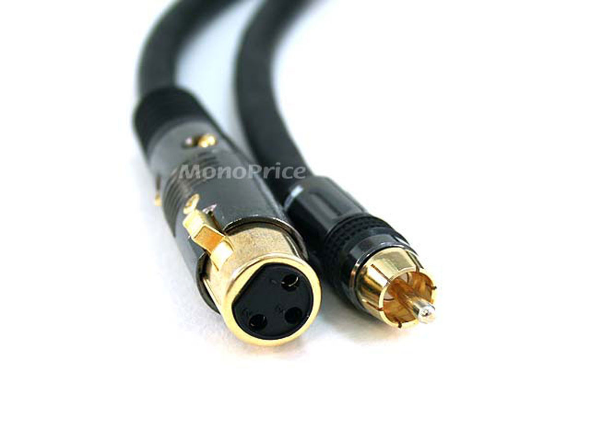 Monoprice XLR Female to RCA Male Cable - 6 Feet - Black | With E21Gold Plated Connectors | 16AWG Shielded Twisted Pair Oxygen-Free Copper Braid Conductors - Premier Series - image 2 of 3