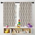thumbnail image 5 of Blackout Kids Curtains,Brown Geometric Quatrefoil Pattern Childrens Insulated Curtains Set Of 2,Bedroom Essentials,Toddler Room Decor 42x54in(106x137cm), 5 of 5