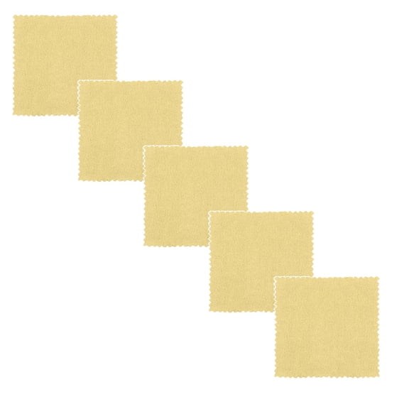 5 Pcs Sunshine Polishing Cloths, Bulk Pack, For Silver, Gold, Brass And Copper Jewellery, Polishing Cloths To Keep The Shine Of Your Jewellery, 3.15x3.15 Inch, Yellow