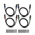 thumbnail image 1 of Cable de micrófono XLR Cables AQOOL de 3 pies, paquete de 4 unidades, macho a hembra, 1 of 9