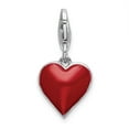 thumbnail image 3 of FB Jewels Sterling Silver 3-D CZ & Red Enamel Heart w/Lobster Clasp Charm, 3 of 3