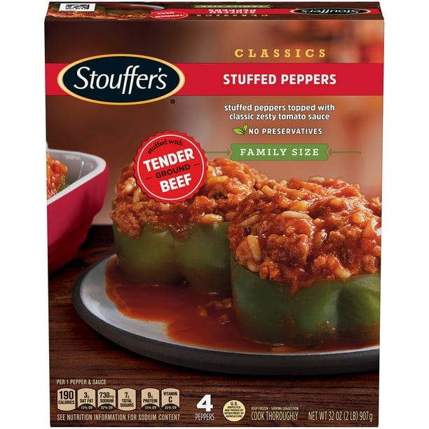 Stouffers CLASSICS Stuffed Peppers Family Size Frozen Meal 32 oz