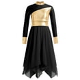 thumbnail image 2 of YONGHS Kids Girls Metallic Long Sleeve Praise Lyrical Dance Dress, 2 of 5