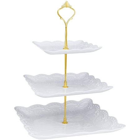 Tier Plates Comius Sharp 3-Tier Tier Plates, White Fruit Plates 3-Tier Candybar ...