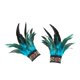 thumbnail image 3 of Muñequeras de plumas Yinane Floral Azul, 3 of 8