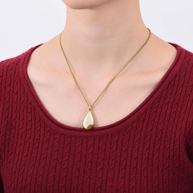 Collar de cremación Perfecl Acero Inoxidable Medallón de Cenizas Oro