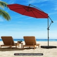 thumbnail image 4 of GVN Outdoor Patio Umbrella,Patio Umbrella,10 Feet Offset Hanging Umbrella with Base and Infinite Tilt-Wine, 4 of 11