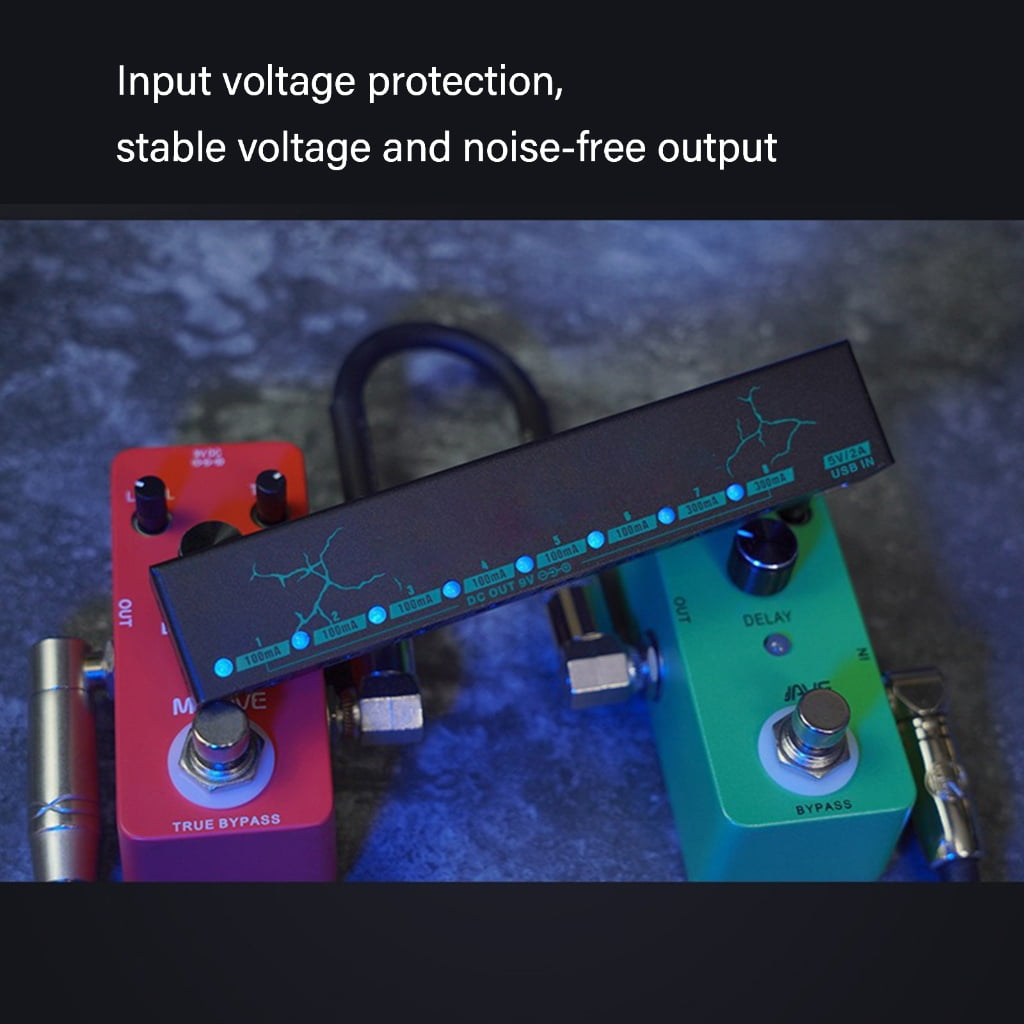 MOMOJIA Various Port 9V Power Adapter Aluminum Alloy Texture for Guitar Effects Pedals Stable Output and Compact Portable Design