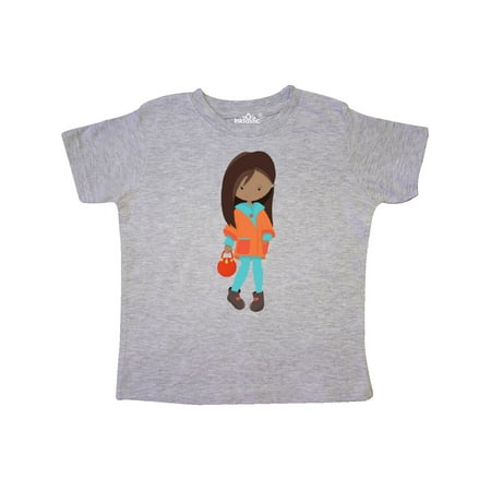 

Inktastic African American Girl Fashion Girl Orange Jacket Gift Toddler Toddler Girl T-Shirt