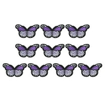 Uxcell 10 Pcs Butterfly Iron on Patch Sew on Iron on Decorative Patch,2.9"Lx1.8"W, Purple
