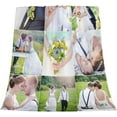 thumbnail image 3 of Custom Blanket with Photo Text Personalized Bedding Throw Blankets Customized Flannel Fleece Blankets for Family Birthday Wedding Gift Fits Couch Sofa Bedroom Living Room - 30"x40", 3 of 6