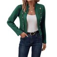 thumbnail image 5 of THDHVS Jackets for Women,Womens Jacket,Women's Fashion Jackets Fall Clothes Long Sleeve Open Front Cropped Coat Outwear Green XL, 5 of 8