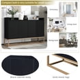 thumbnail image 4 of Modern Sideboard with 4 Doors, Elegant Buffet Cabinet with Shelves, Narrow Long Entryway Table with Metal Legs, for Dining Room, Living Room, Bedroom, Hallway, Black, 4 of 9