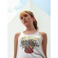 thumbnail image 2 of Cute Flower Design With Hearts Tank Women -Image by Shutterstock, Female Medium, 2 of 4