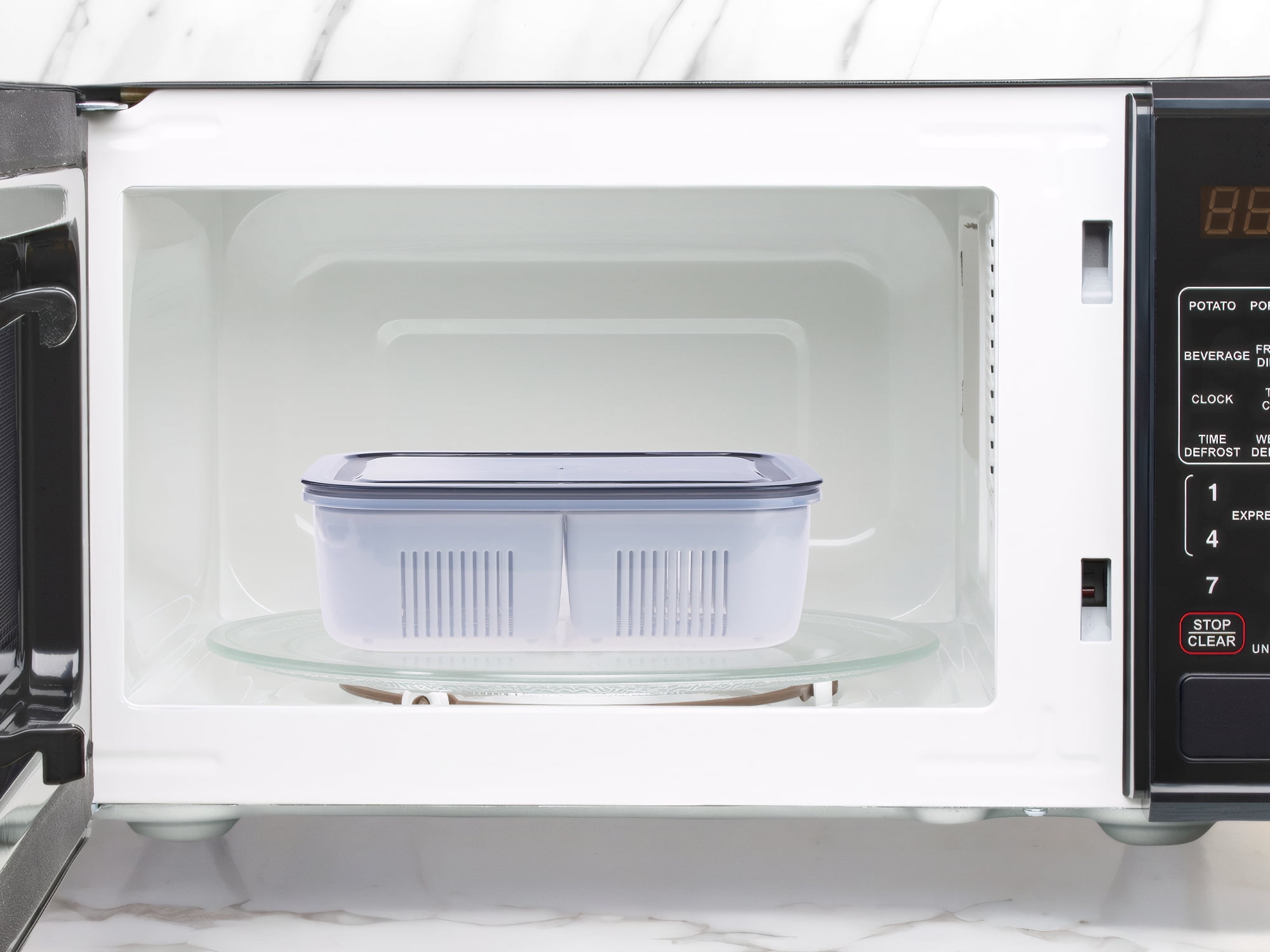 Unique Bargains Food Storage Containers Meal Prep 5 Packs 4 Grids-Hollow