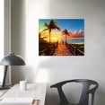 thumbnail image 3 of JRXY Tropical Beach Painting Decor, Palm Tree Sunset Picture Canvas Wall Art, Ocean Canvas Prints for Bedroom, Ready to Hang, Waterproof. 20x16in, 3 of 4