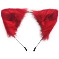 thumbnail image 1 of Diadema con orejas de piel sintética de zorro y gato, bonito disfraz de Halloween, Cosplay hecho a mano, aro para el pelo con orejas peludas de animales Ormromra LT204-8, 1 of 1