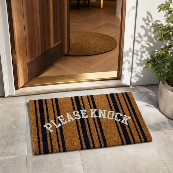 Zynviq 15.7" X 23.6" Doormats Stripes Throw Rug Cloth Rectangular Brown Washable Small Rug for Living Room