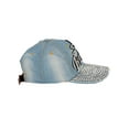 thumbnail image 4 of Top Headwear Bride Studded Shiny Hat - Women's Denim Rhinestone Baseball Cap, Denim, 4 of 4