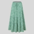 thumbnail image 2 of YDFCWXW Maxi Skirts for Women Tiered Long Skirts Pleated A Line Adjustable Elastic Waist with Drawstring Flowy Long Skirt Light Green, S, 2 of 7