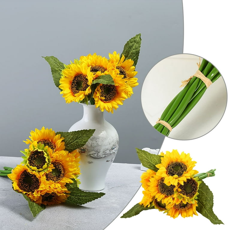 WOXINDA Winter Floral Stems Artificial Sunflowers Bouquet Flower For Baby  Shower Home Decoration Wedding Decor Bride Holding Flowers DIY Garden Craft  Art Decor 