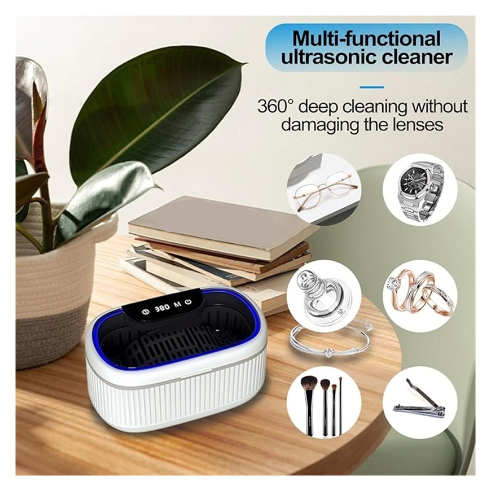 45kHz 360° Deep Cleaning Machine Touch Operation Multi-Function Ultrasonic Jewelry Cleaner