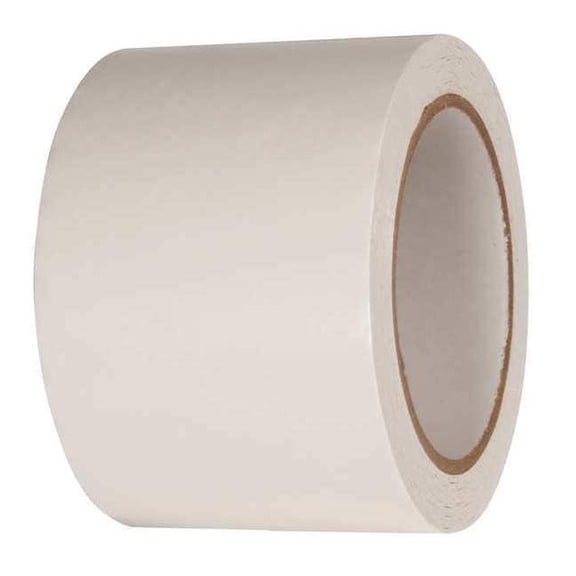 Floor Marking Tape, vinyl, Solid, White, 3 in W., 2.2 mil Thickness, 2 PK