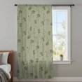thumbnail image 4 of Sage Green Floral Sheer Curtains 72 Inches Long, Vintage Spring Botanical Flowers Light Filering Curtains, Breathable Simi Curtain Privacy Drapes for Living Room Bedroom Lightweight Window Treatment, 4 of 9