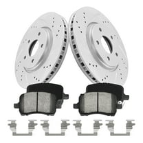 Funire Front Brake Kit for Chevrolet Malibu 2004-2008 Geomet Drilled Rotors Ceramic Brake Pads (11.7in) 296mm Brakes And Rotors Kit Replacement Brake Pad & Rotor Kit