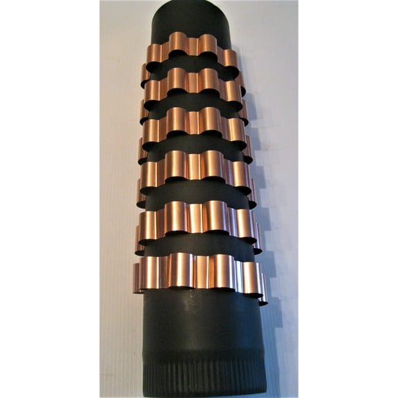 Copper Stovepipe Heat Exchangers / Set of six Snap-On Radiator Rings 6" stove pipe