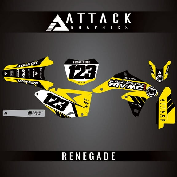 Attack Graphics Custom Renegade Complete Bike Graphics Kit for Suzuki RMZ250 2012