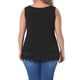 thumbnail image 3 of Blusas sin mangas de talla grande GRACE & GRANDEUR para mujeres, con cuello redondo, estilo suelto, encaje y fluido, 4X, negro, 3 of 6